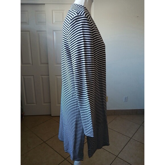 J. Jill Wearever Collection M Women’s Cardigan Black White Striped Open Front - Picture 4 of 16